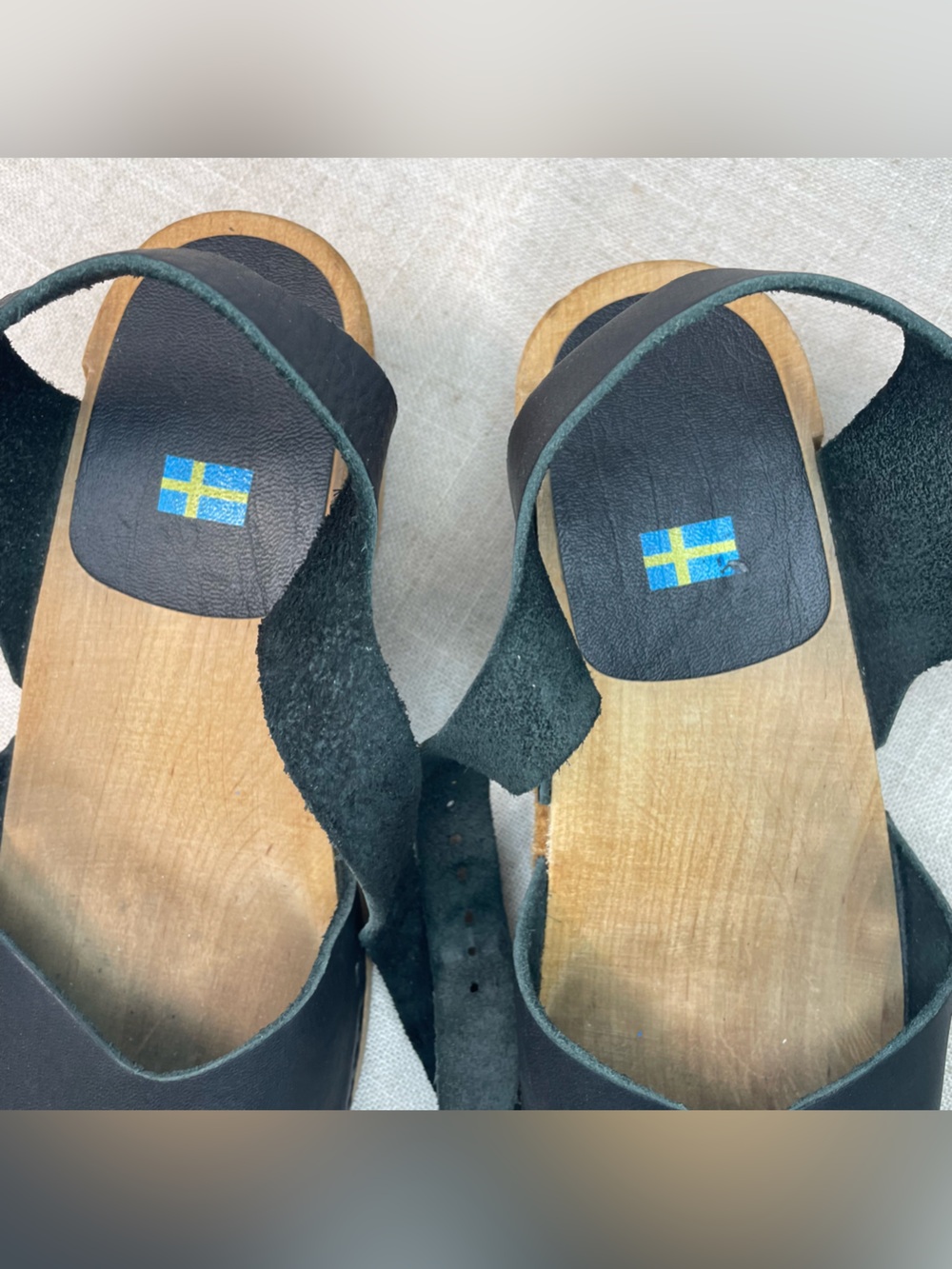 MIA - Sophia Black Leather Wooden Clogs - Picture 12 of 12